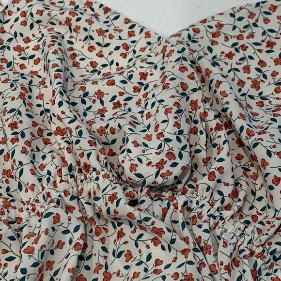 Zaful Red Flower Mesh Romper - Picture 3 of 5